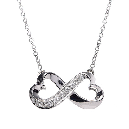 Tiffany 18K White Gold Diamond Paloma Picasso Double Loving Heart Necklace 4 of 7