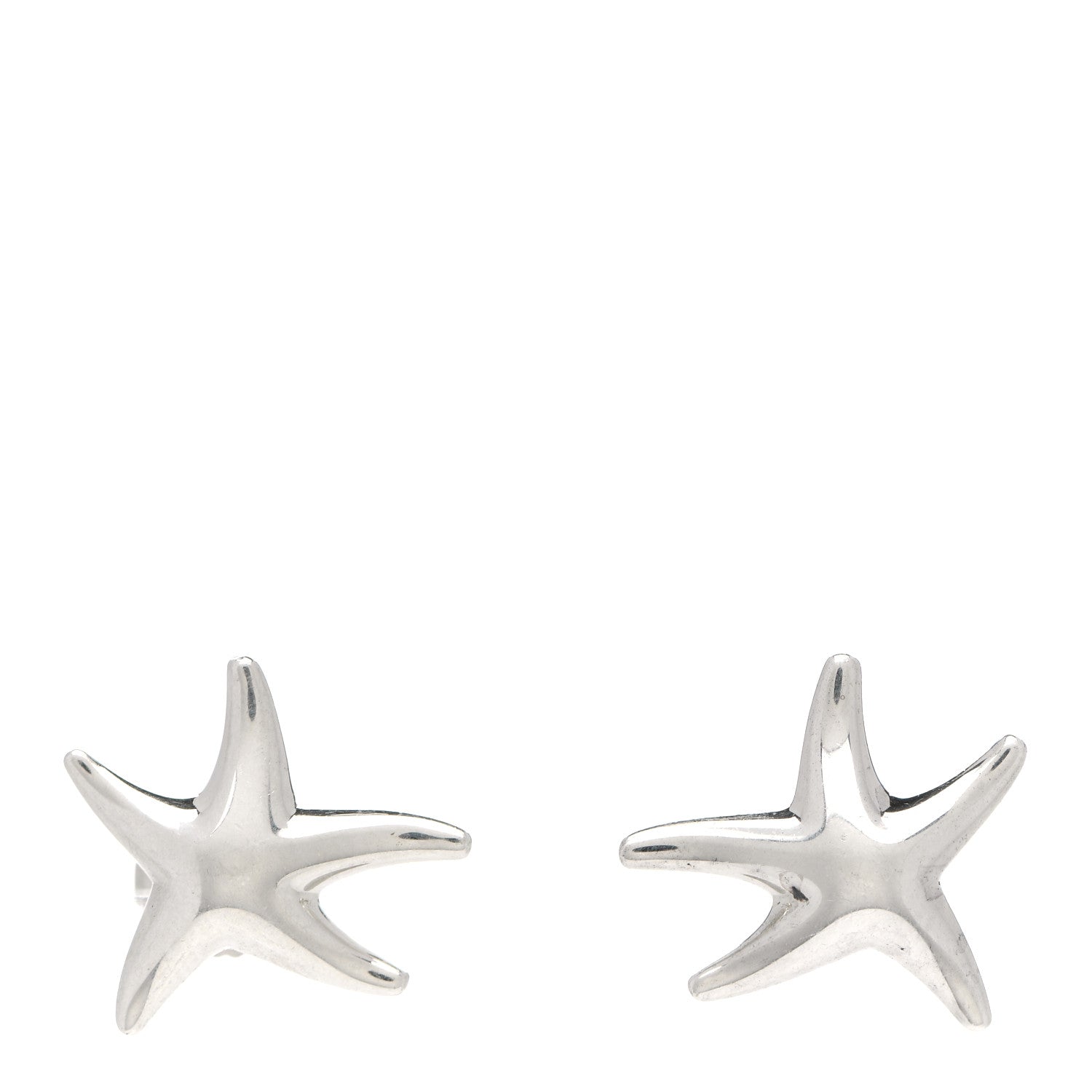Tiffany Sterling Silver 15mm Elsa Peretti Starfish Earrings 1 of 4