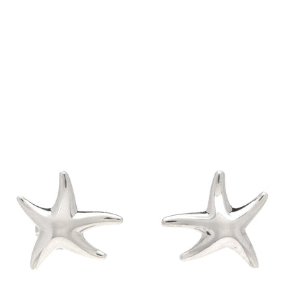 Tiffany Sterling Silver 15mm Elsa Peretti Starfish Earrings 1 of 4
