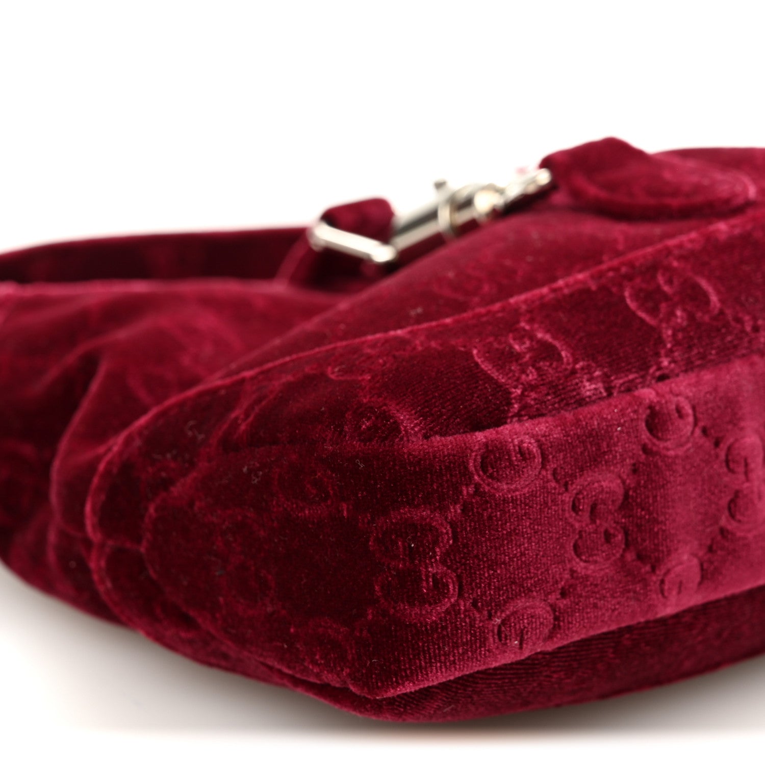 Gucci New Velvet Ashmir GG Monogram Small Jackie 1961 Hobo Red 10 of 10