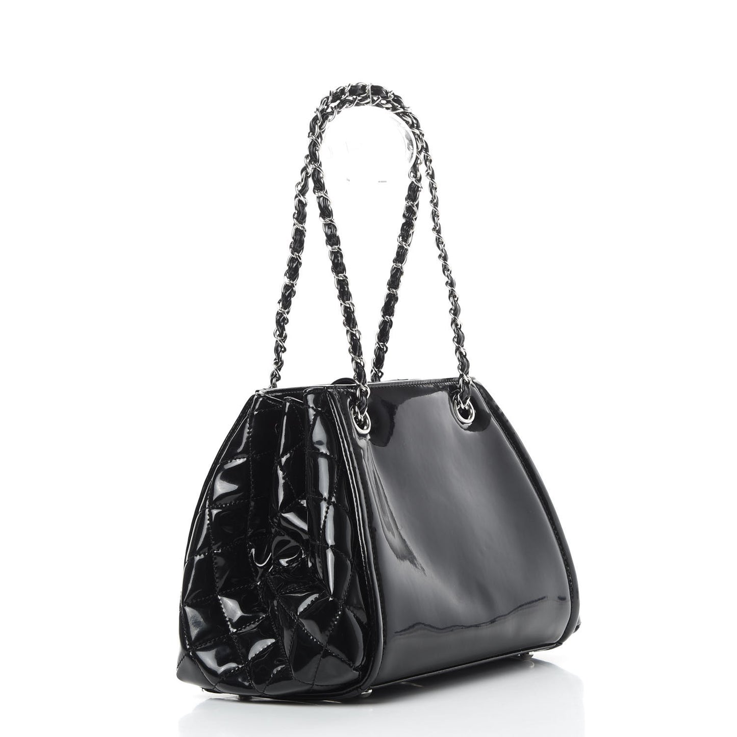 Vinyl Lipstick Ligne Accordion Tote Black