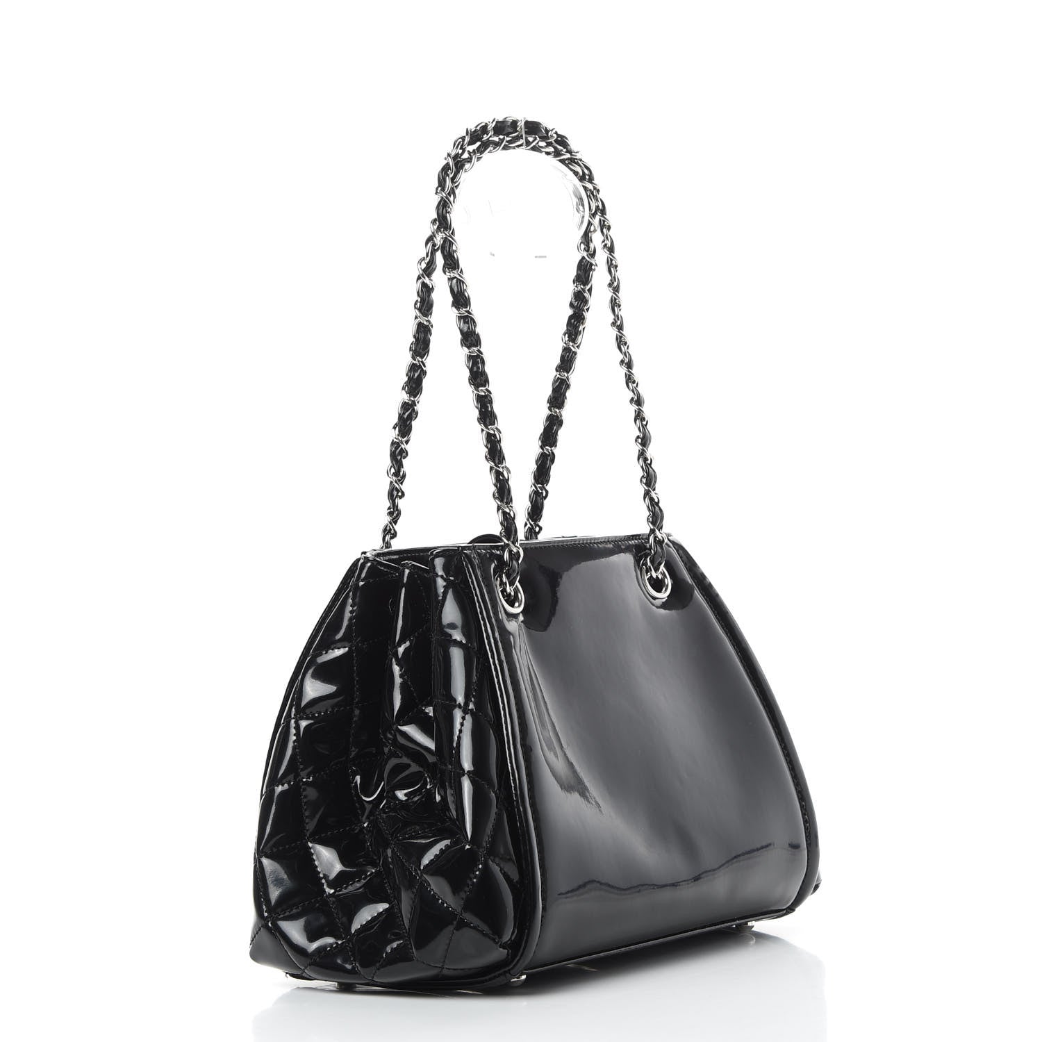 Chanel Vinyl Lipstick Ligne Accordion Tote Black 3 of 11