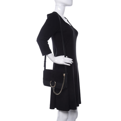 Chloe Suede Calfskin Small Faye Shoulder Bag Black 2 of 14