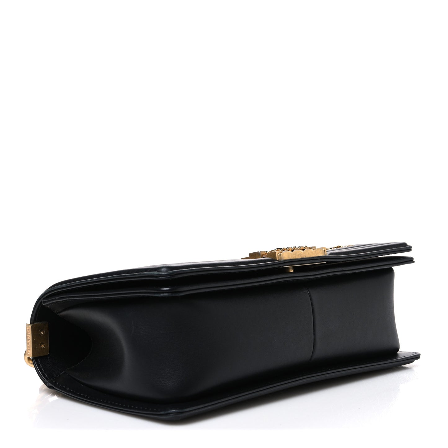 Lambskin Quilted Medium Chain Around Boy Flap Black