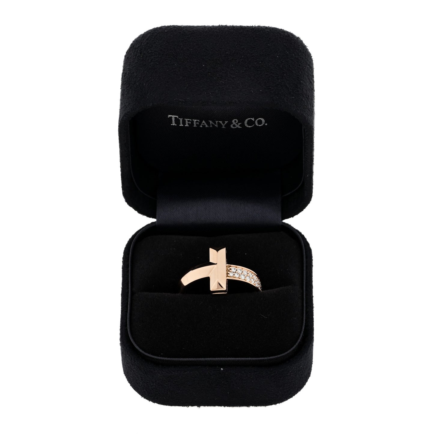 18K Rose Gold Diamond T T1 Ring 52 6