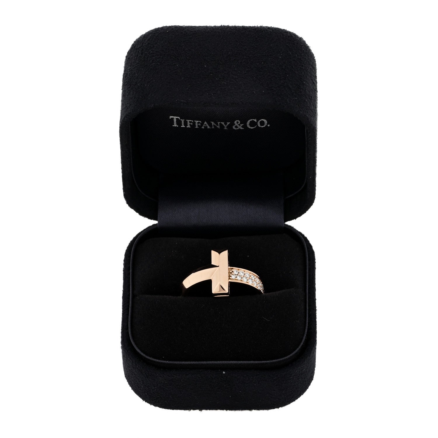 Tiffany 18K Rose Gold Diamond T T1 Ring 52 6 5 of 5