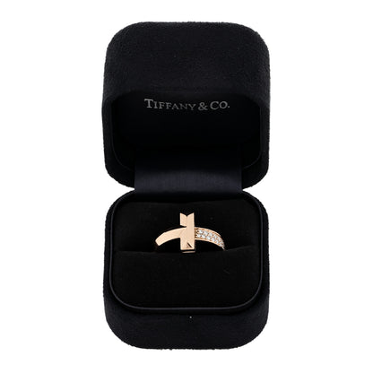 Tiffany 18K Rose Gold Diamond T T1 Ring 52 6 5 of 5