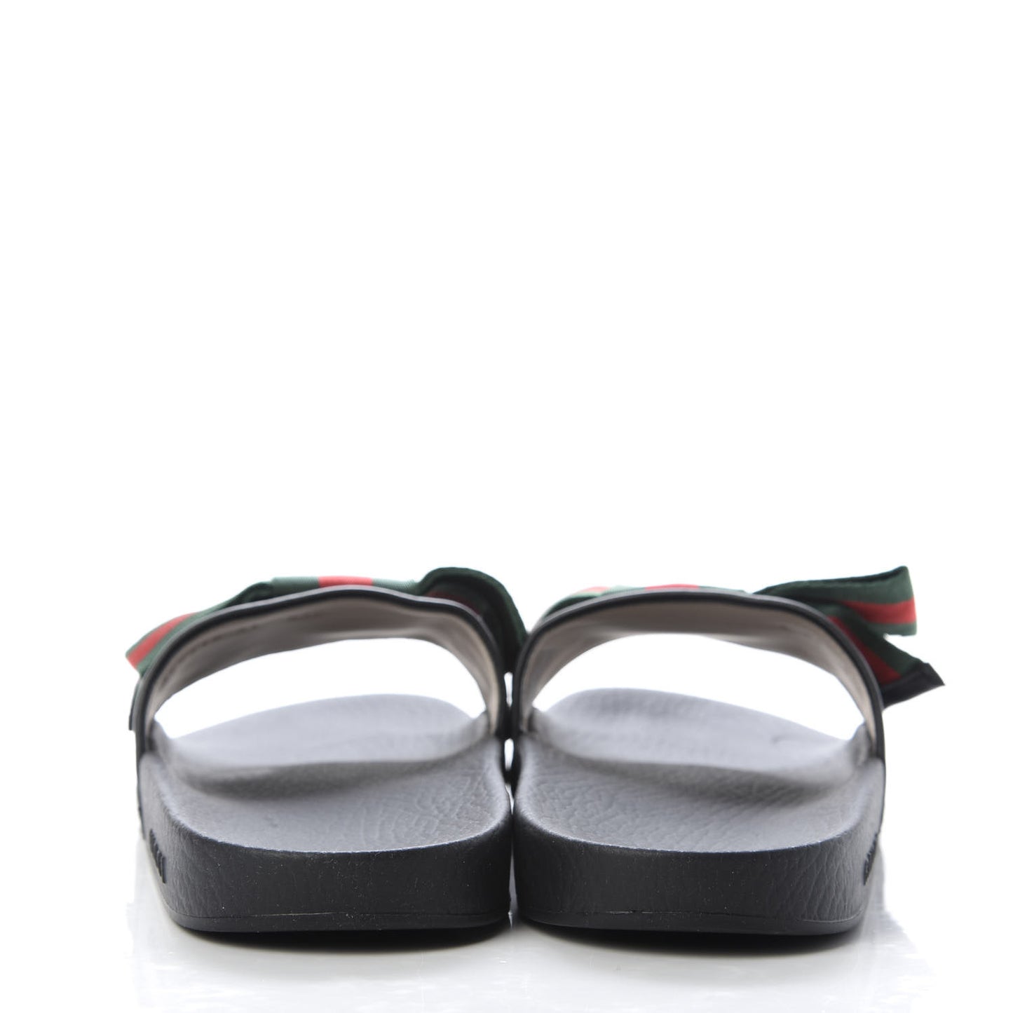 Satin Web Bow Slide Sandals 41 Black