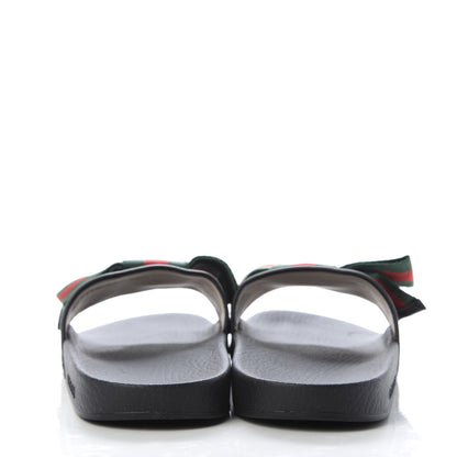 Gucci Satin Web Bow Slide Sandals 41 Black 6 of 9