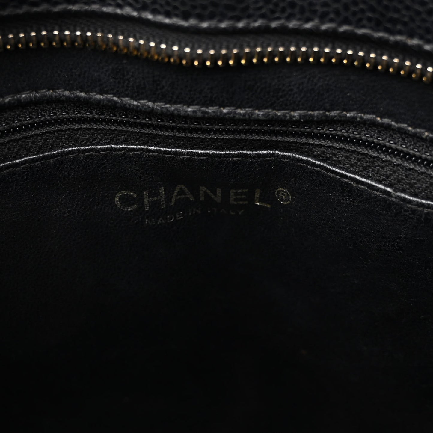 Caviar Quilted Medallion Tote Black