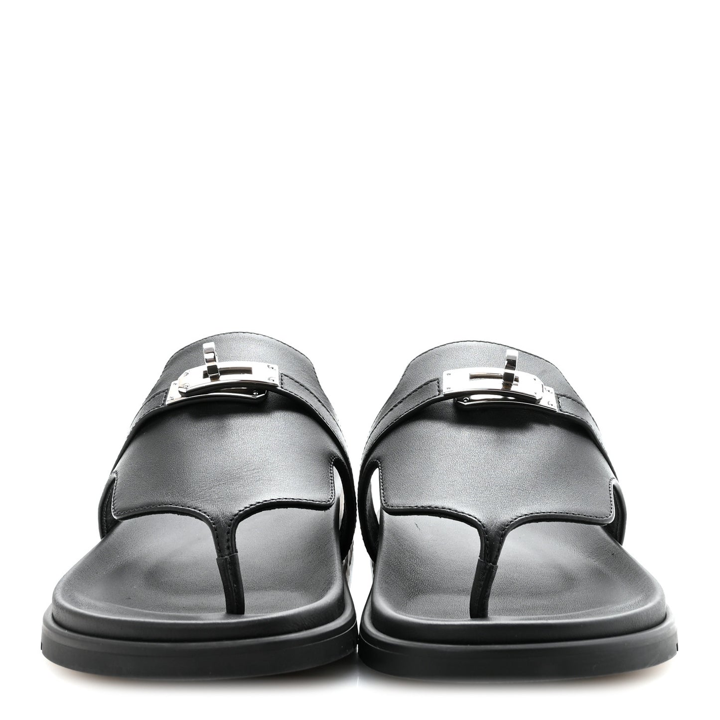 Calfskin Womens Empire Sandals 38 Black