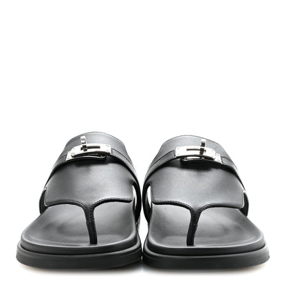 Hermes Calfskin Womens Empire Sandals 38 Black 6 of 20
