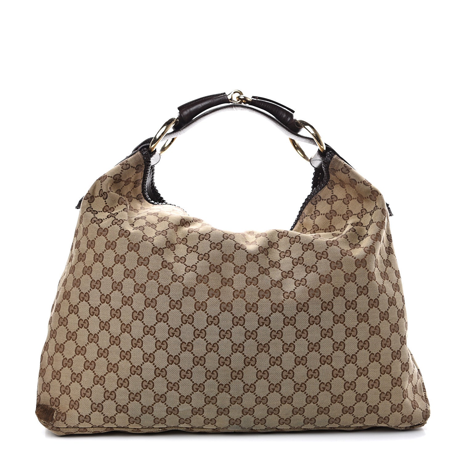 Gucci Monogram Large Horsebit Chain Hobo Dark Brown 1 of 15