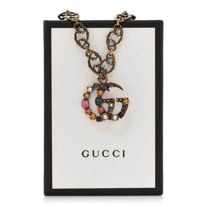 Gucci Crystal Marmont Necklace Aged Gold Multicolor 8 of 8