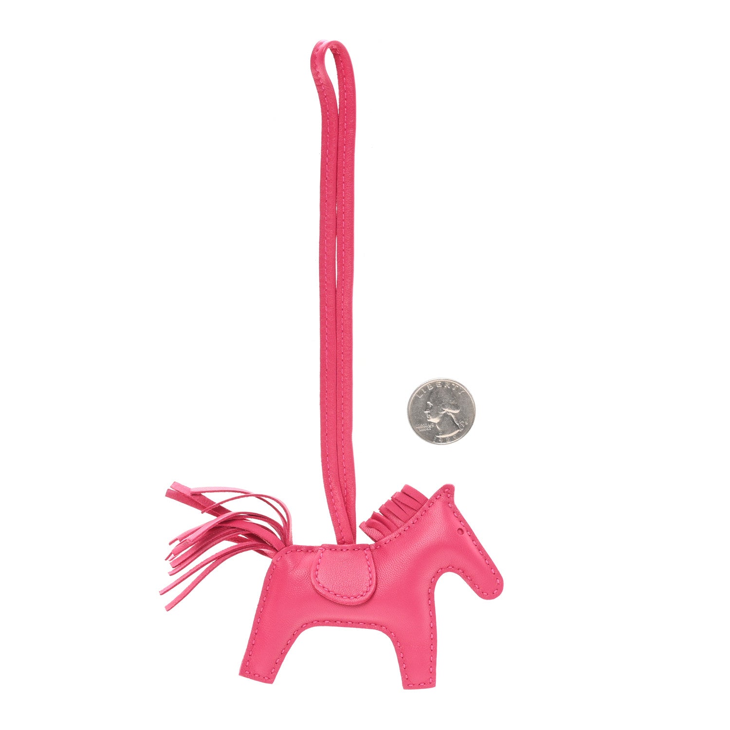Hermes Milo Lambskin Grigri Rodeo Horse Bag Charm PM Rose Mexico 2 of 4