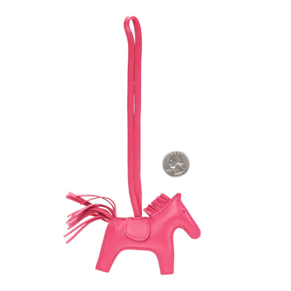 Hermes Milo Lambskin Grigri Rodeo Horse Bag Charm PM Rose Mexico 2 of 4