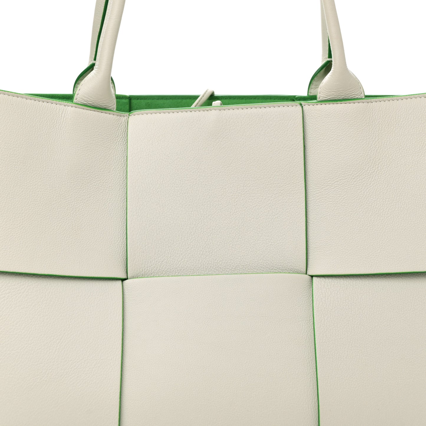 Nappa Maxi Intrecciato Medium Arco Tote White Parakeet