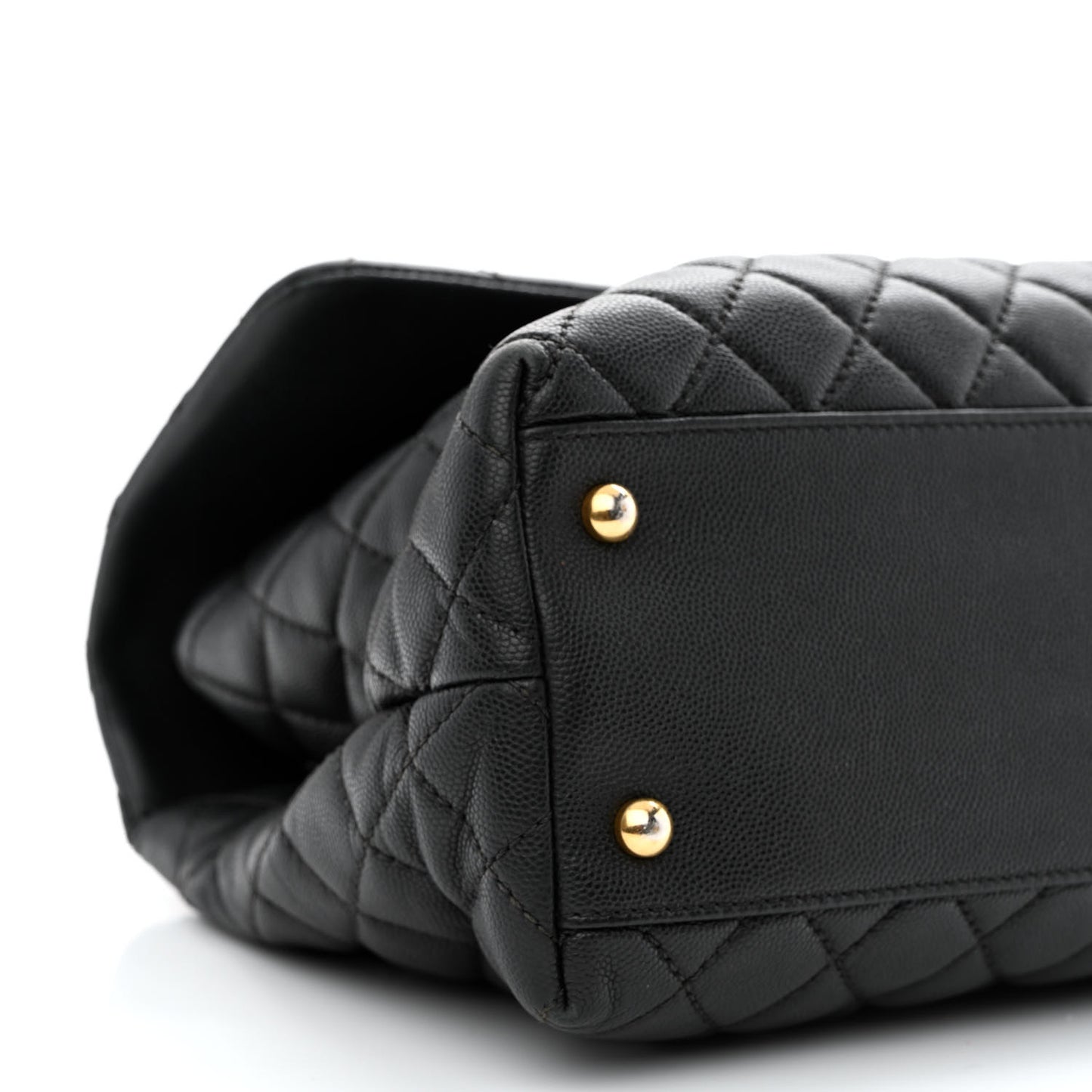 Caviar Quilted Medium Coco Handle Flap Black