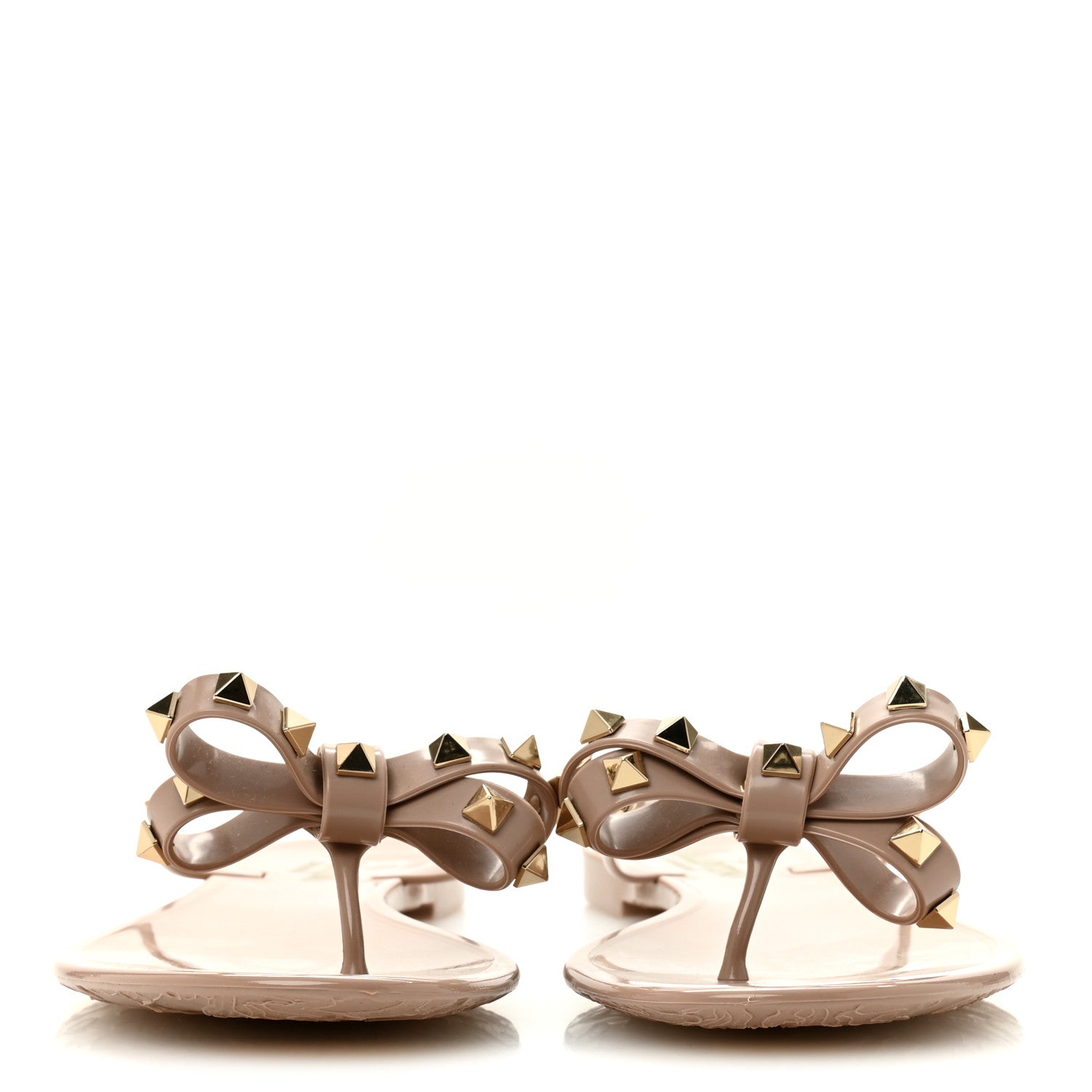 Valentino Garavani PVC Jelly Rockstud Bow Thong Sandals 40 Poudre 3 of 10