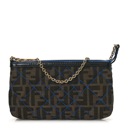 Fendi Zucca Quilted Pochette Tobacco Blue 1 of 8