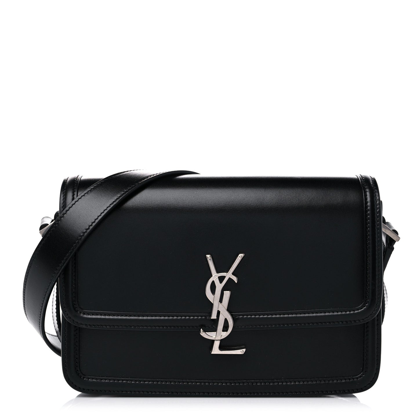 Box Calfskin Monogram Medium Solferino Satchel Black