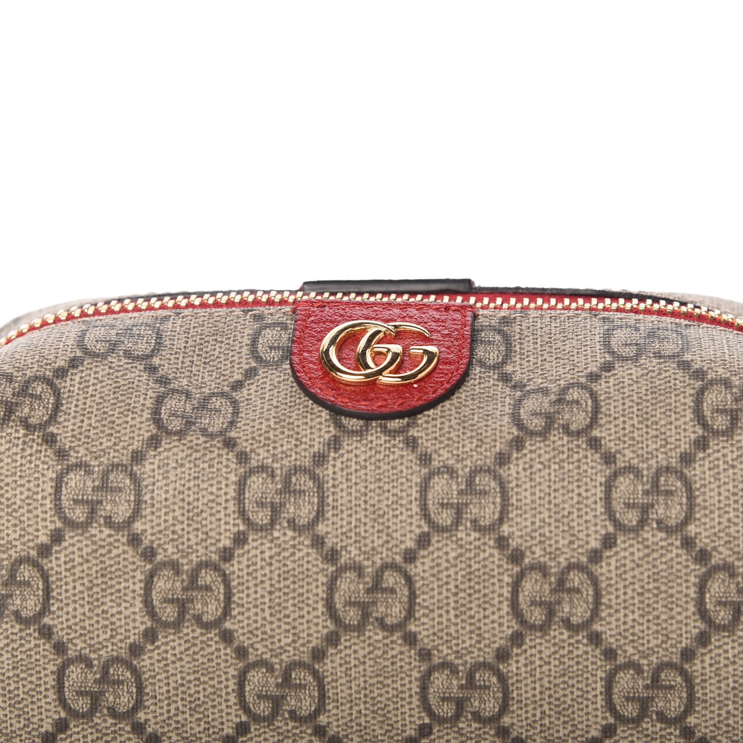 Gucci Soft GG Supreme Monogram Calfskin Small Ophidia Cosmetic Case Beige Ebony Hibiscus Red 10 of 10