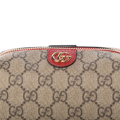 Gucci Soft GG Supreme Monogram Calfskin Small Ophidia Cosmetic Case Beige Ebony Hibiscus Red 10 of 10