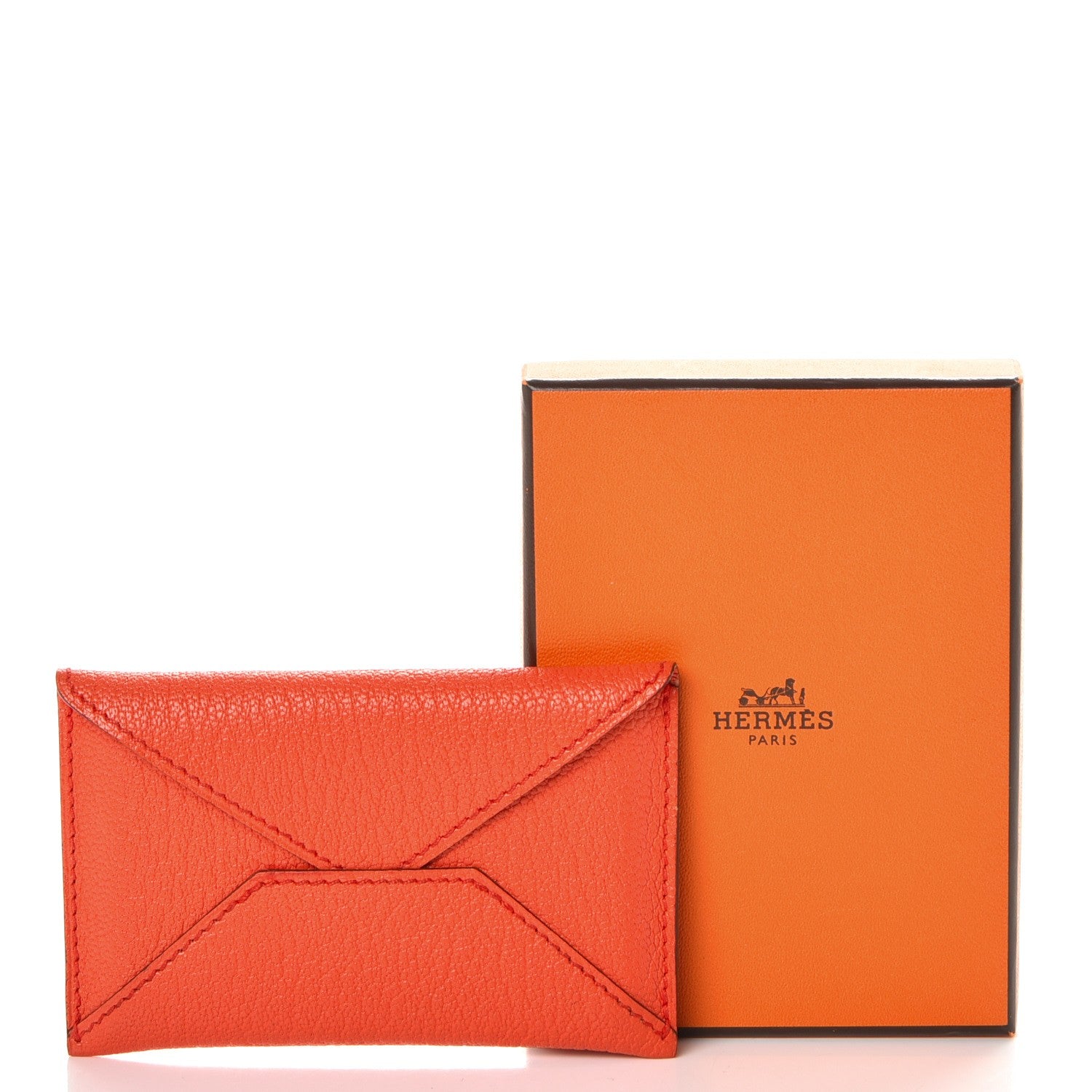 Hermes Chevre Mysore Small Envelope Clutch Poppy 8 of 8
