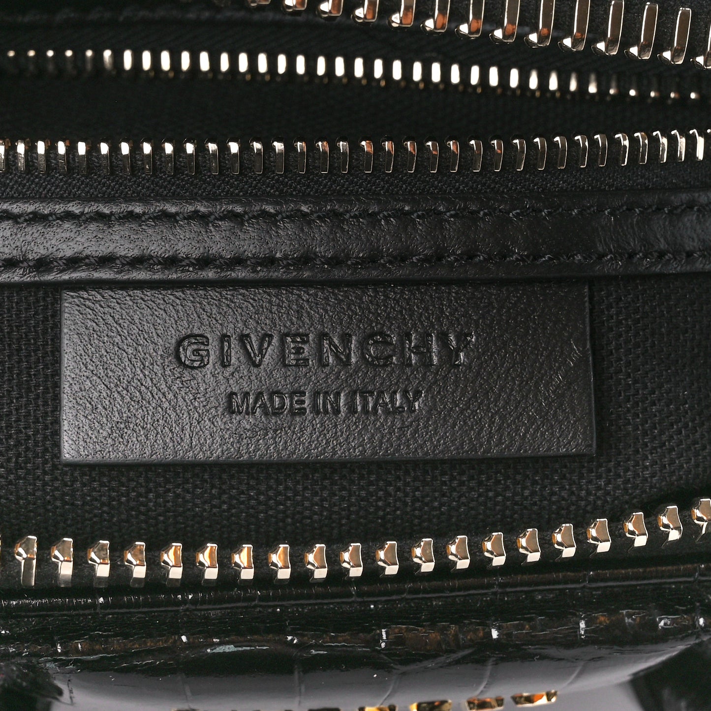 Calfskin Crocodile Embossed Mini Antigona Black