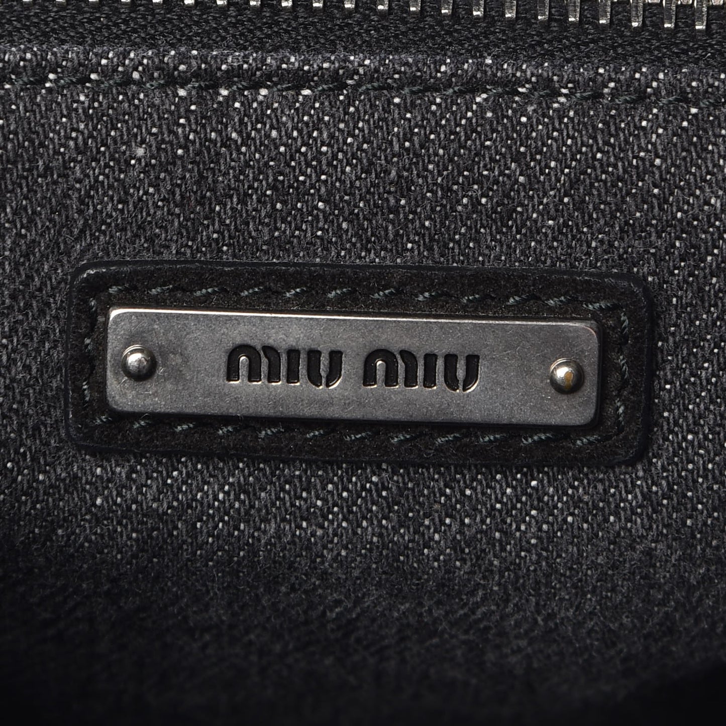 Denim Logo Shopping Tote Black