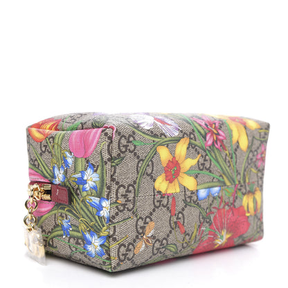 Gucci Soft GG Supreme Monogram Flora Calfskin Medium Ophidia Cosmetic Case Beige Ebony Multicolor Rosso 4 of 12