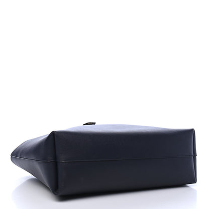 Saint Laurent Calfskin Large Shopping Tote Navy 3 of 8