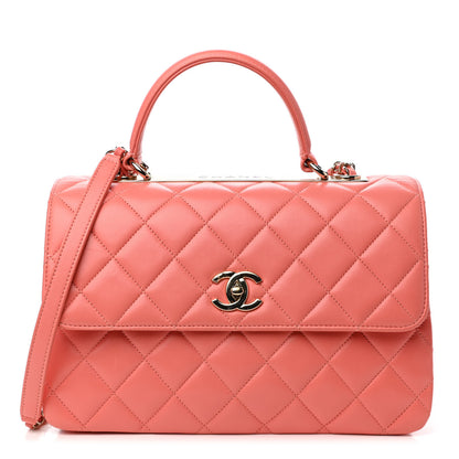 Chanel Lambskin Quilted Medium Trendy CC Flap Dual Handle Bag Coral 1 of 9