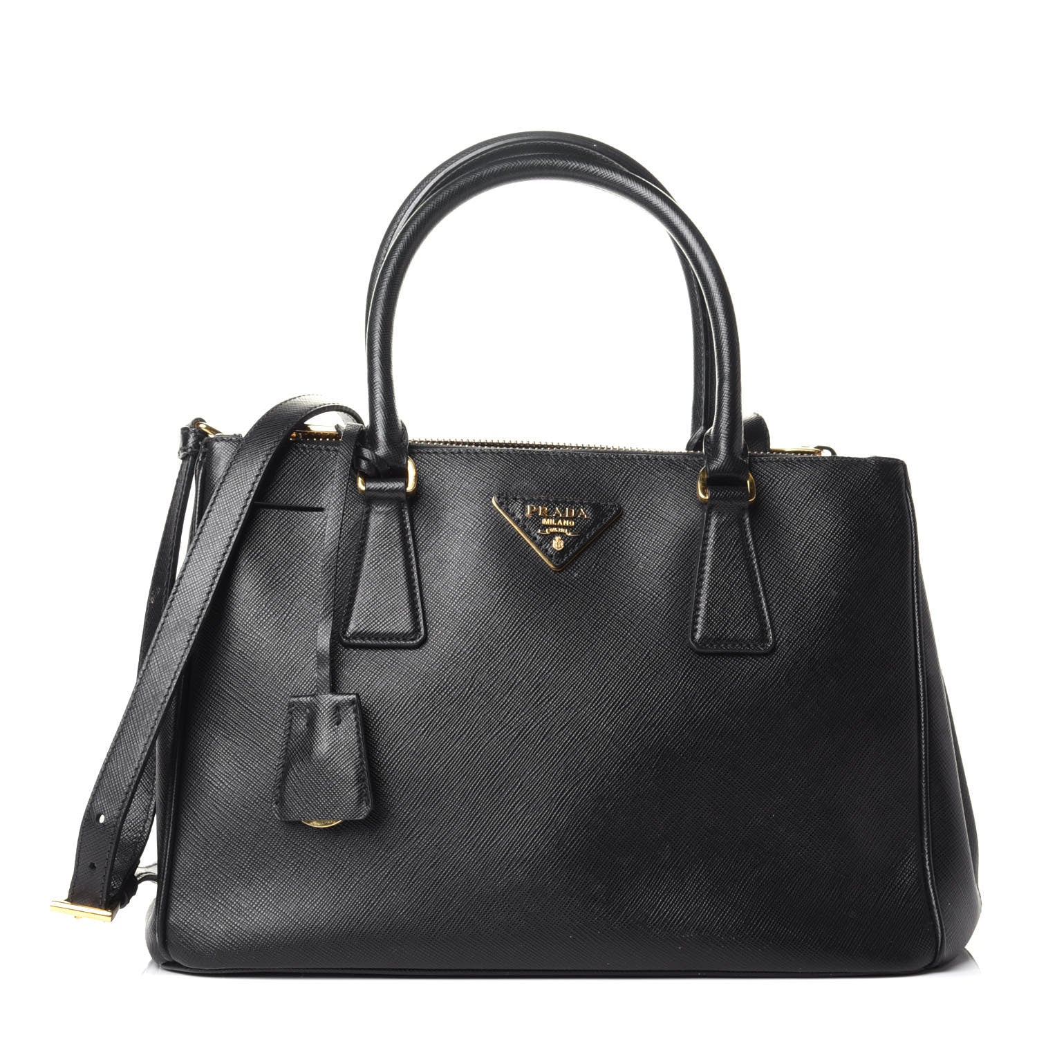 Prada Saffiano Small Galleria Double Zip Tote Black 1 of 5