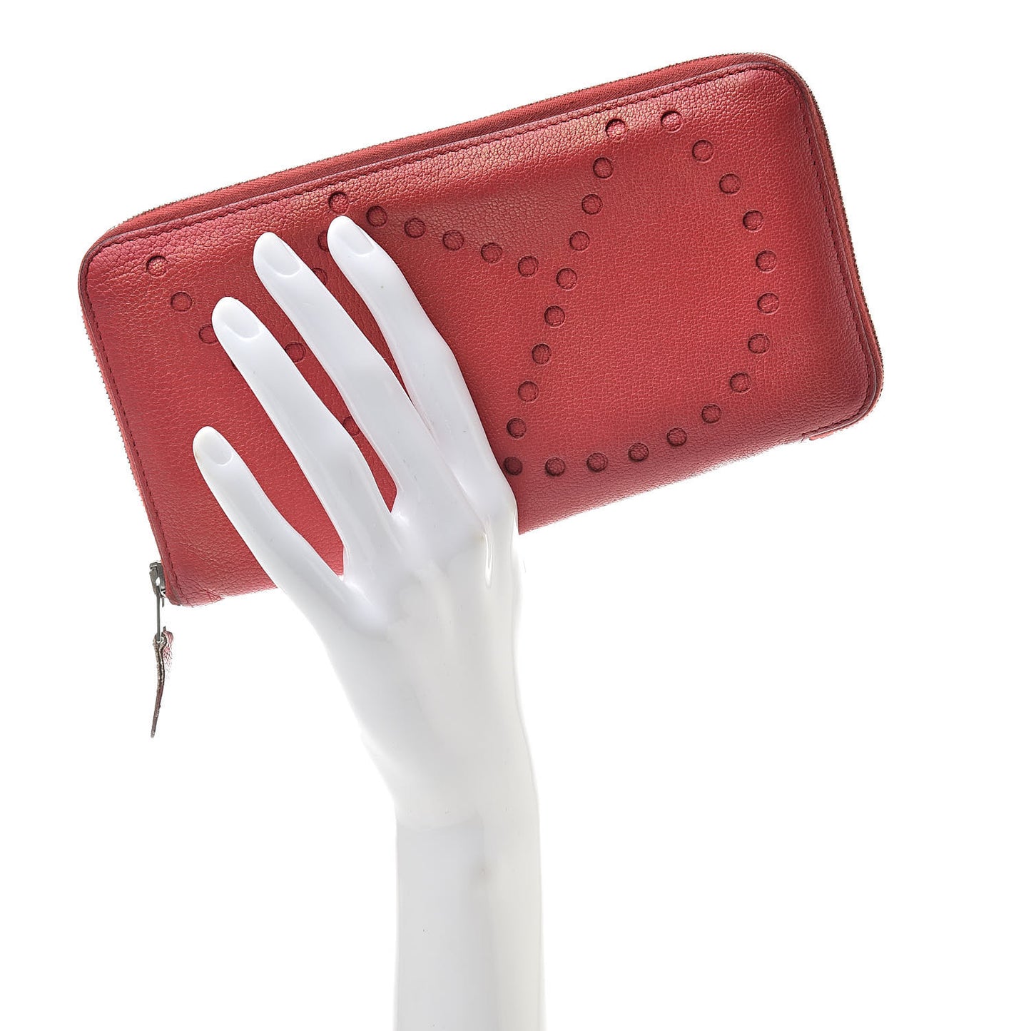 Chevre Mysore Perforated H Azap Wallet Bougainvillea