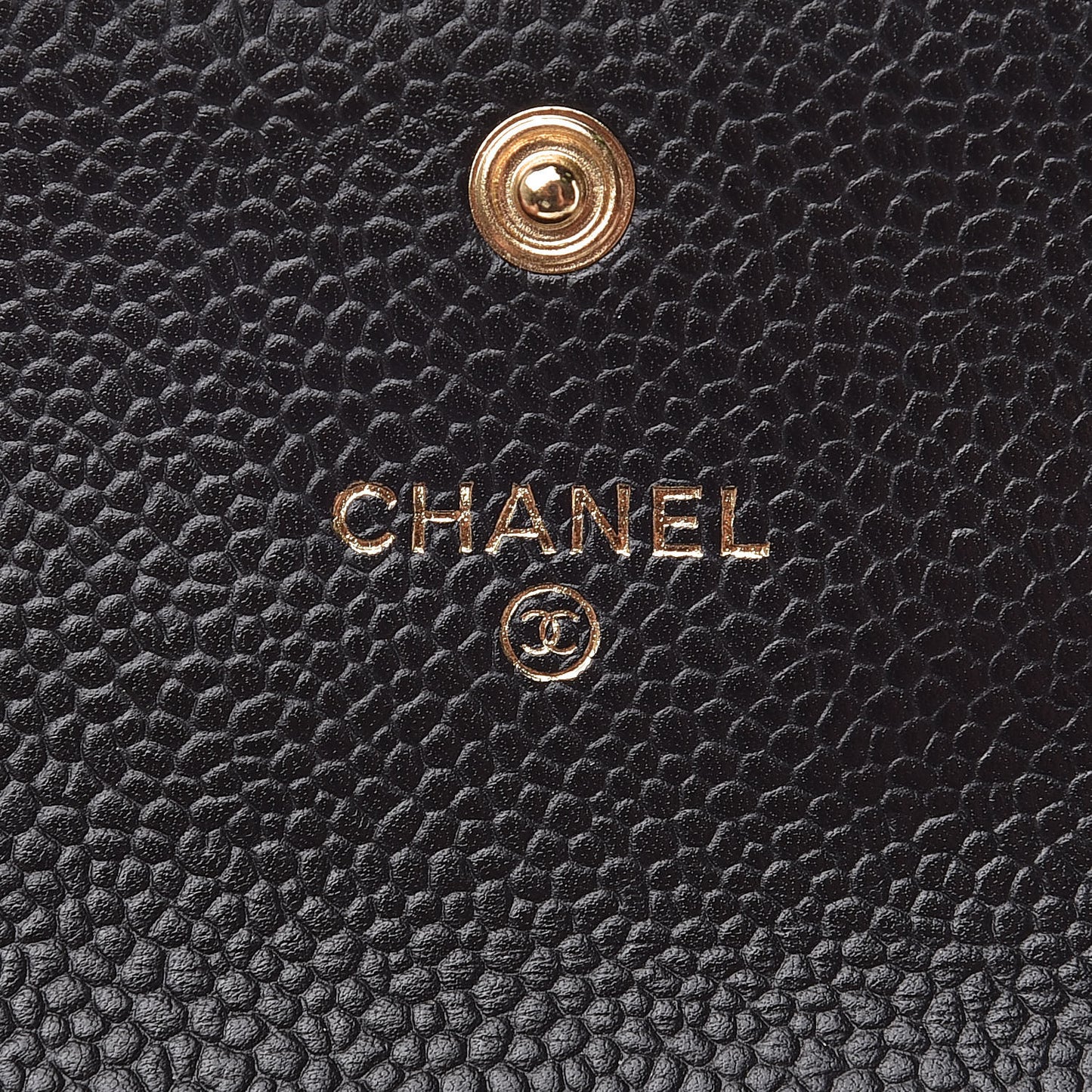 Caviar Quilted Flap Card Holder Black