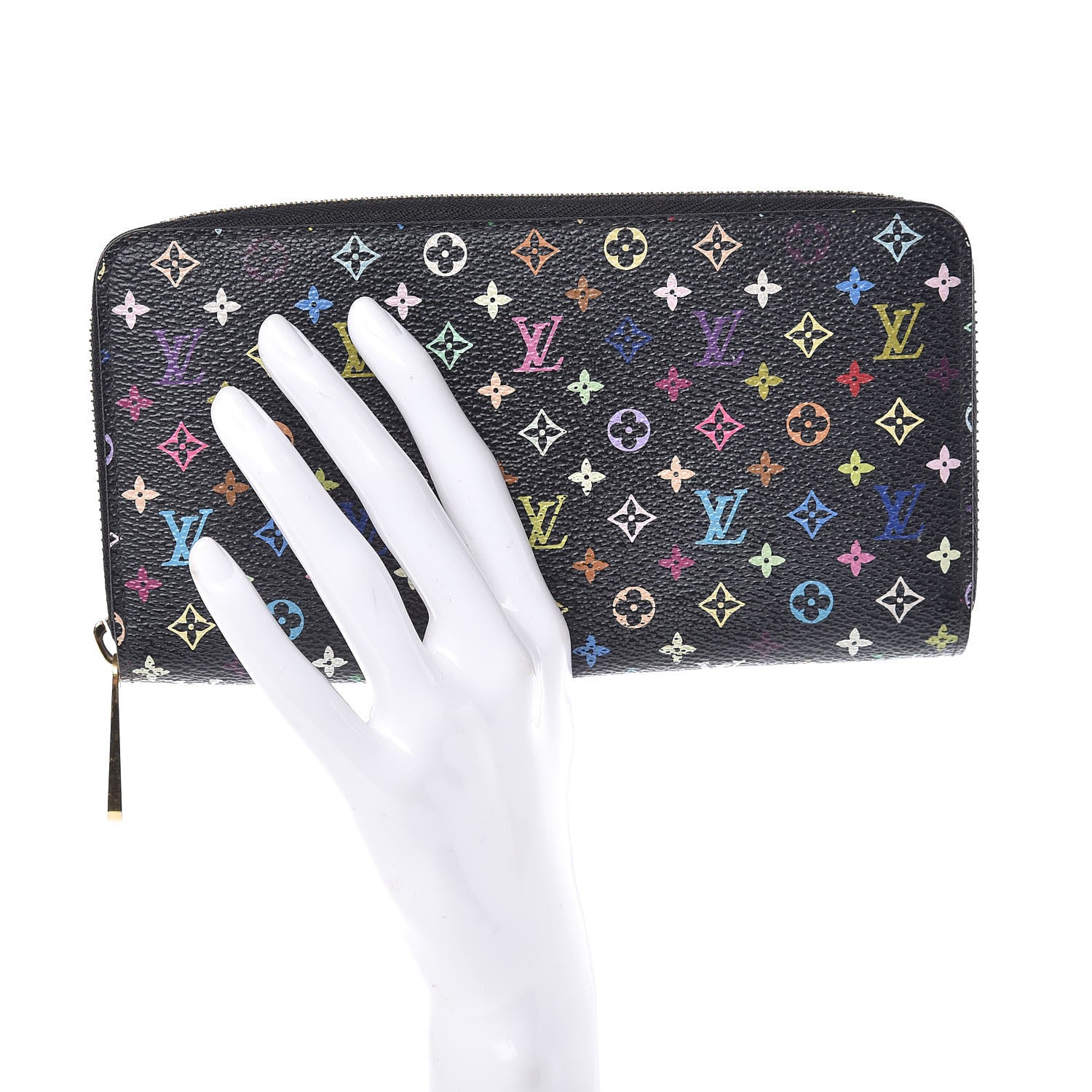 Louis Vuitton Monogram Multicolor Zippy Wallet Black Grenade 2 of 12