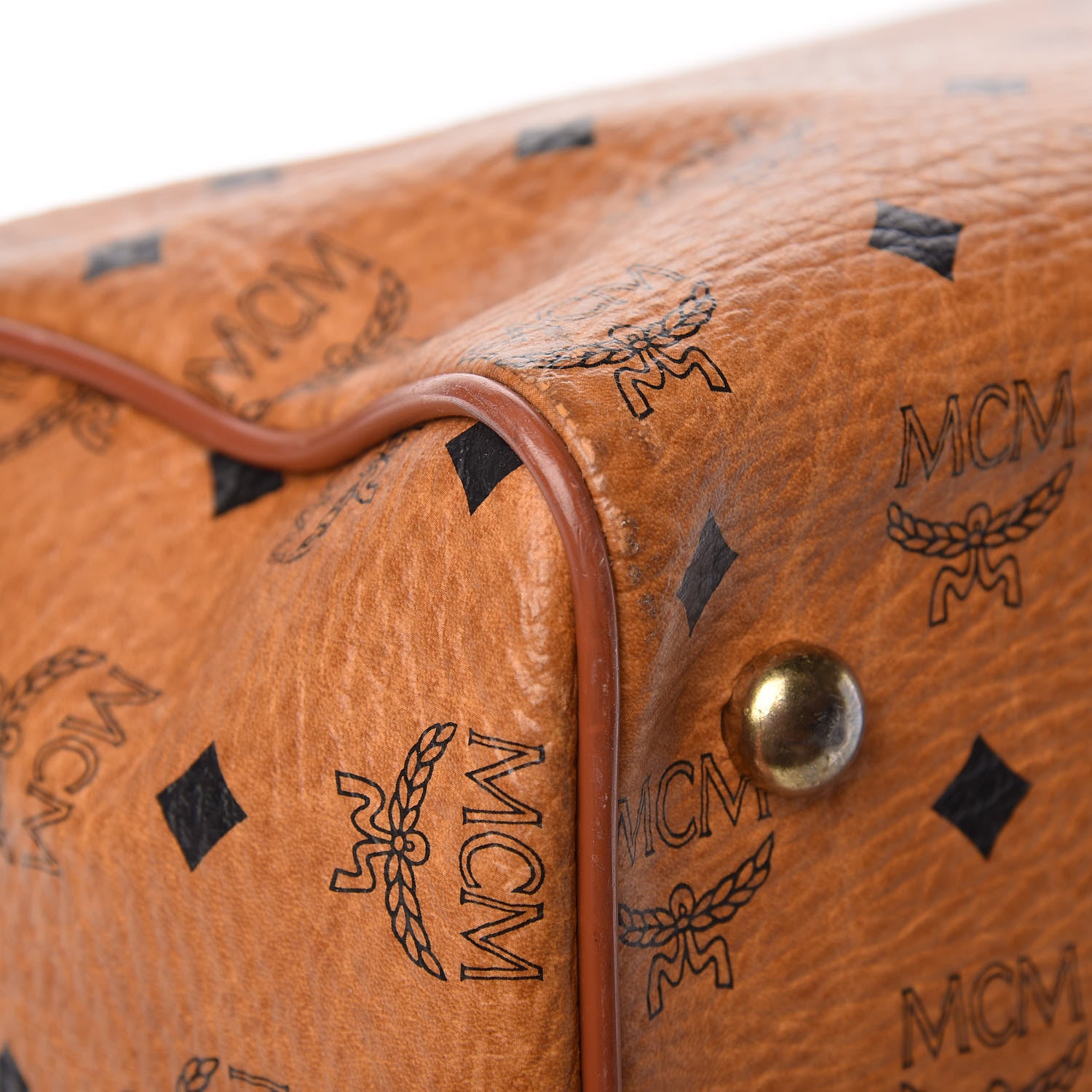 MCM Visetos Weekender Duffle Bag Cognac 9 of 10