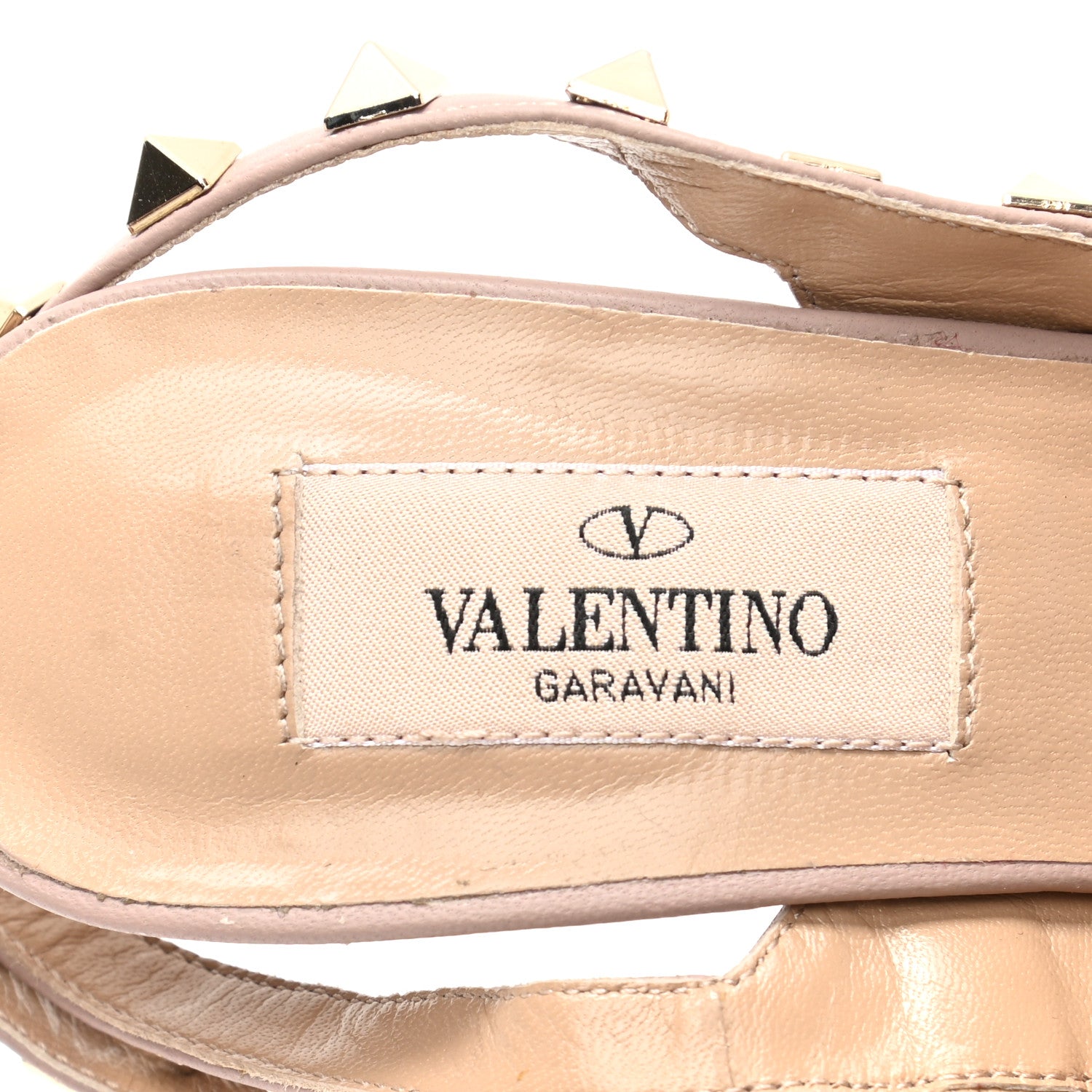 Valentino Garavani Patent Rockstud Ankle Strap Pumps 35 Poudre 7 of 7