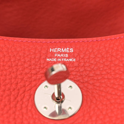 Hermes Taurillon Clemence Lindy 26 Rouge Tomate 6 of 11
