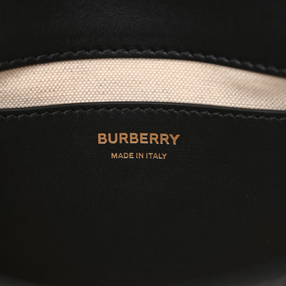 Burberry Raffia Calfskin TB Small Note Crossbody Bag Natural Black 10 of 11