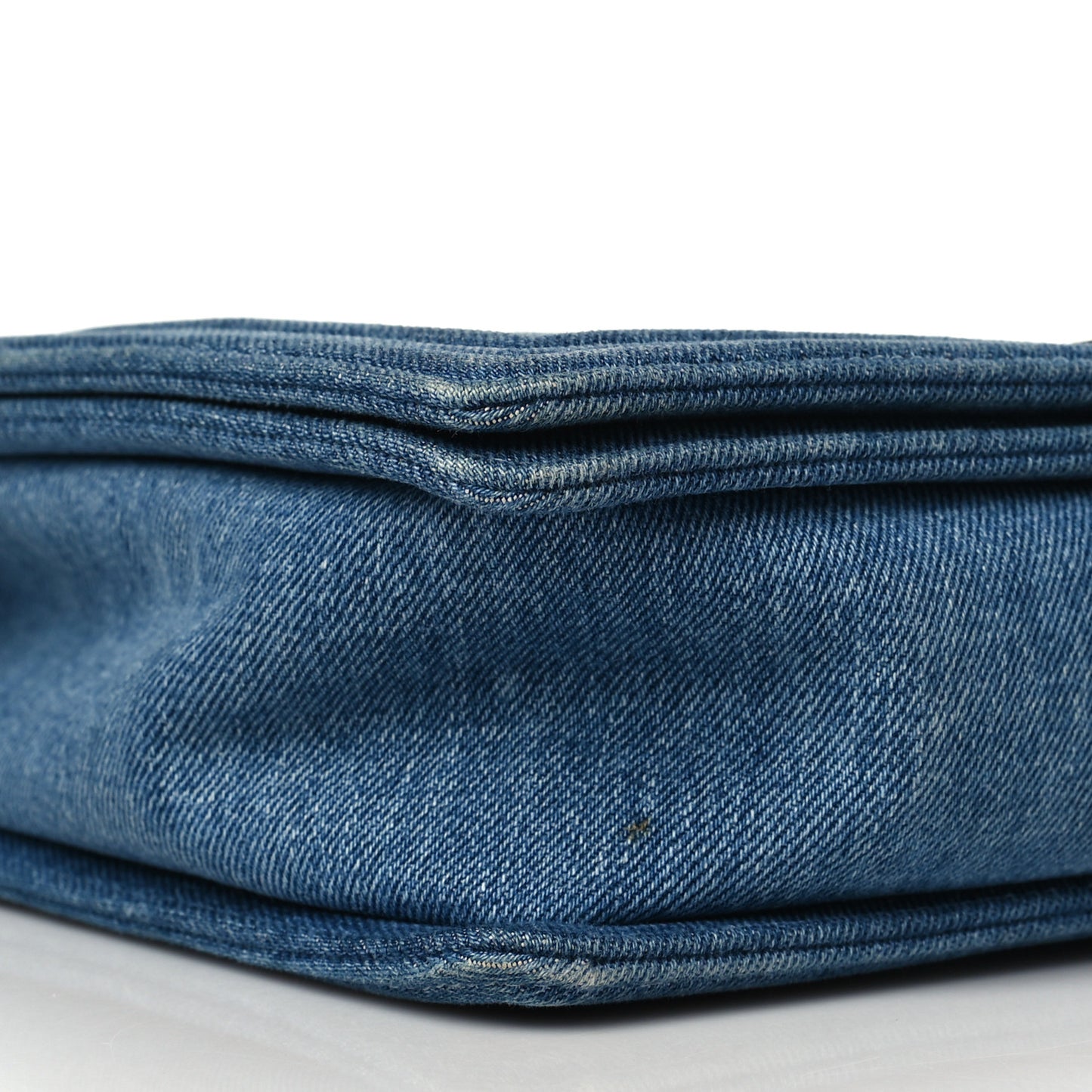 Denim Quilted Large Boy Flap Blue