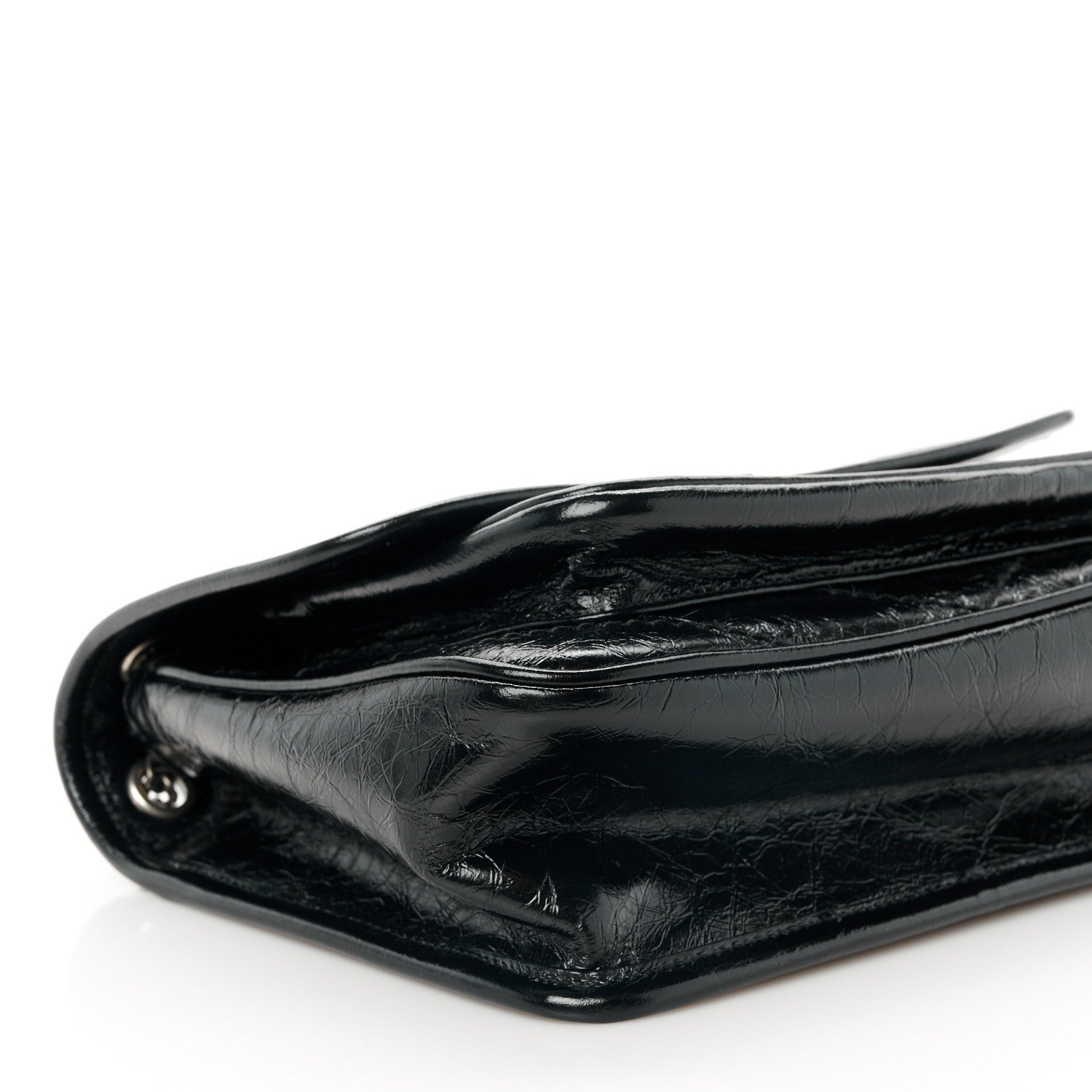 Saint Laurent Crinkled Calfskin Matelasse Monogram Baby Niki Chain Satchel Black 10 of 11