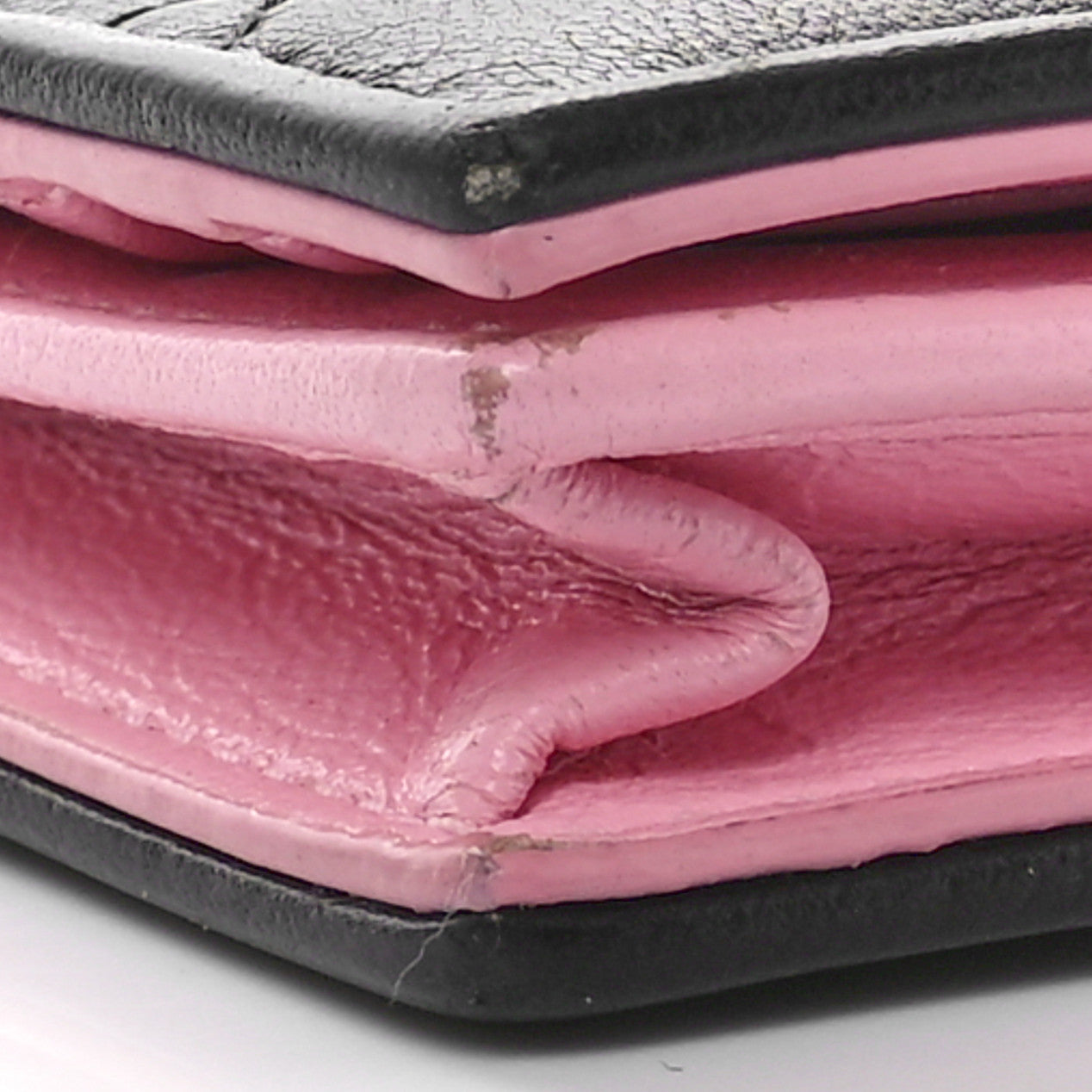 Lambskin Cannage Bi-Color Small Lady Dior Flap Card Holder Black Pink