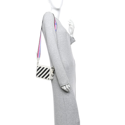 Off-White Saffiano Striped Mini Diag Binder Clip Bag White 2 of 12