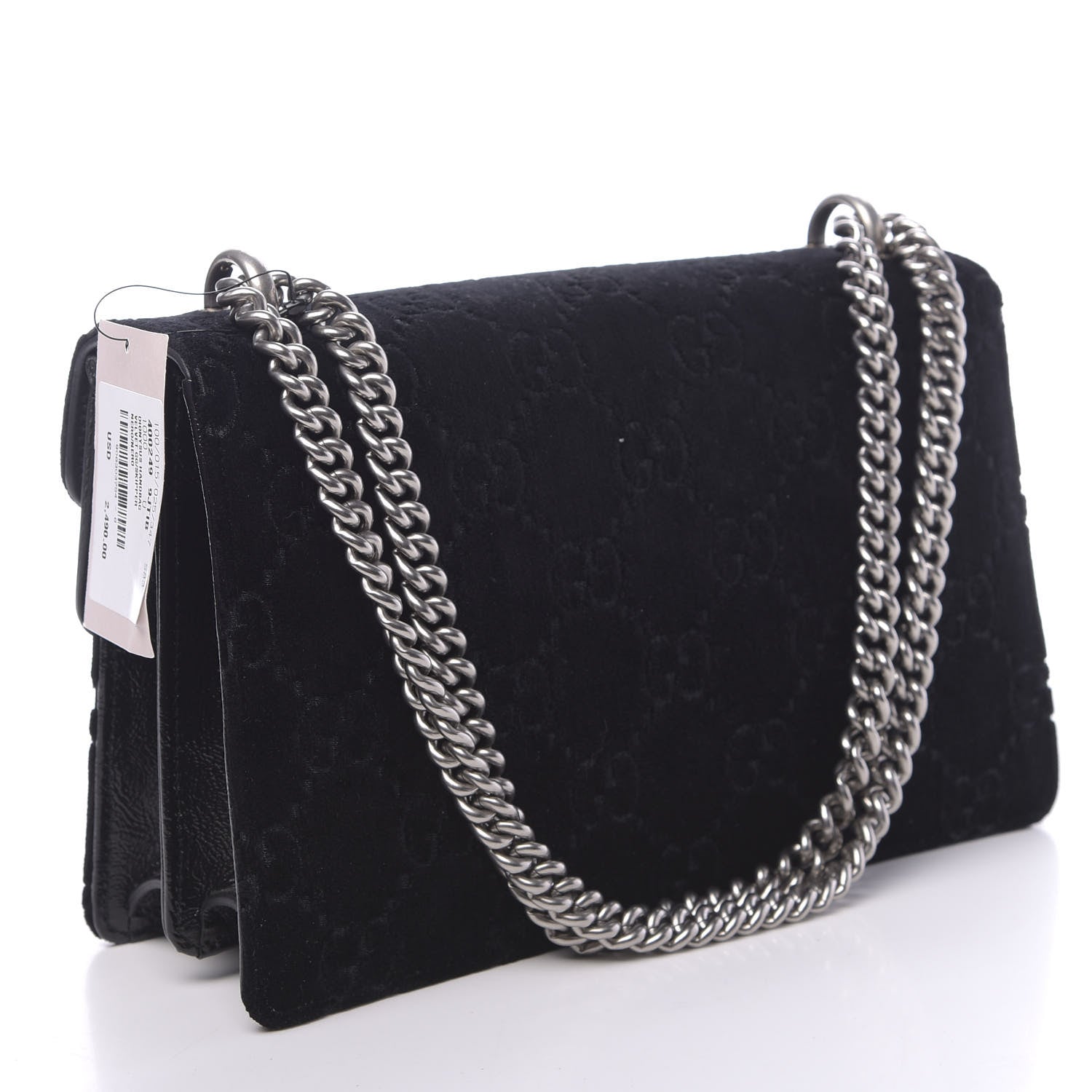 Gucci Velvet GG Monogram Small Dionysus Shoulder Bag Black 3 of 10