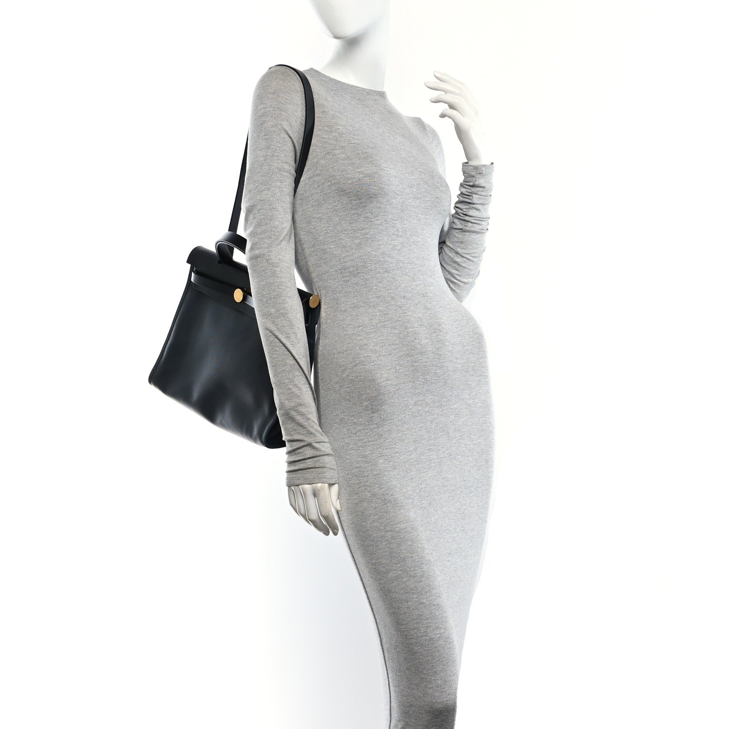 Hermes Toile H Berline Vache Hunter Herbag Zip PM 31 Ardoise Black Ecru 2 of 11
