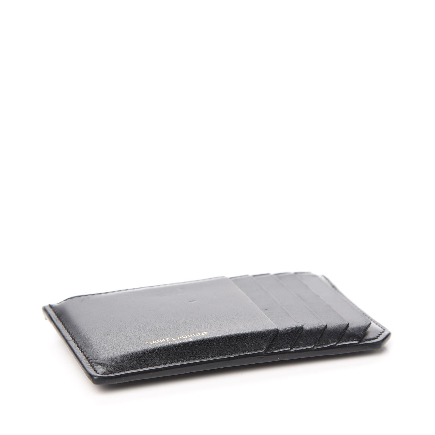 Saint Laurent Calfskin 5 Fragments Zip Pouch Card Holder Black 3 of 7