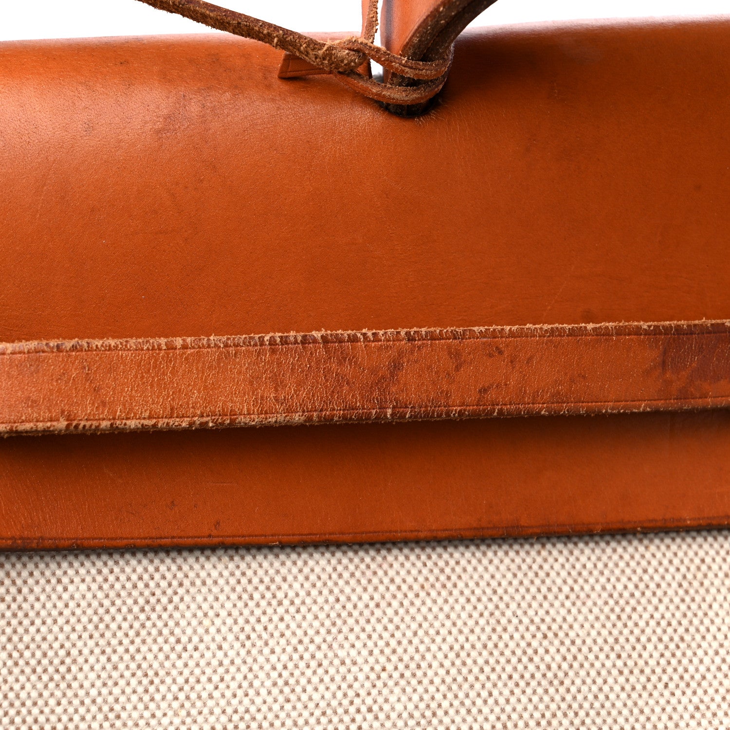 Hermes Toile Vache Calfskin Herbag 39 GM Natural 15 of 17