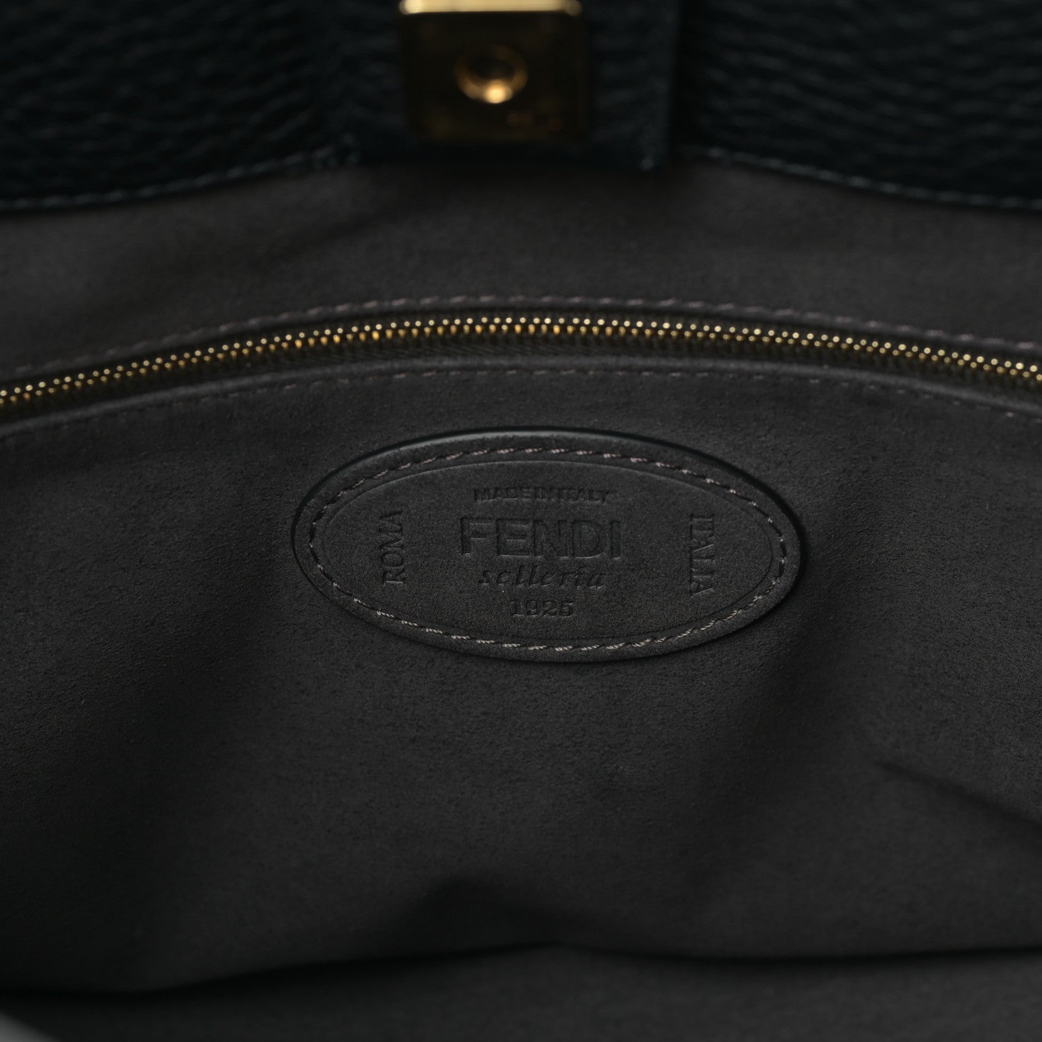 Fendi Cuoio Romano Selleria Small FF Tote Black 6 of 8